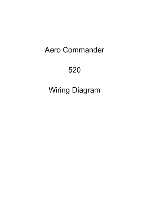 Aero Commander 520 Wiring Diagram (Ac520-Wd-C) 1