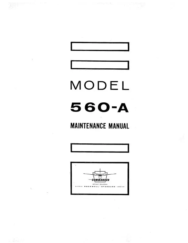 Aero Commander 560A Maintenance Manual (Ac560e57-60-F-C) 1