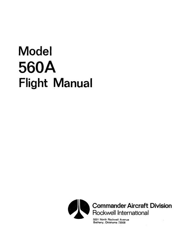 Aero Commander 560A 1955-56 Flight Manual (Ac560a55-56-F-C) 1