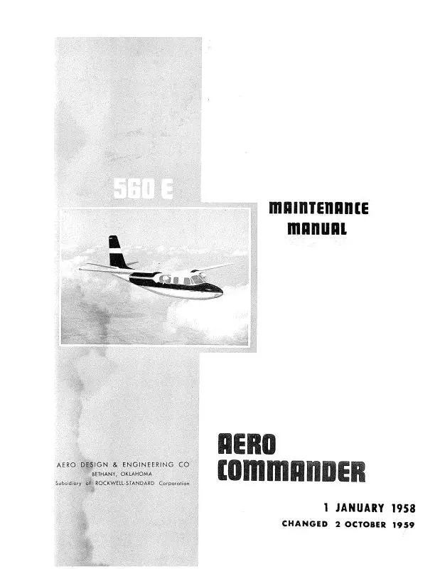 Aero Commander 560E Maintenance Manual (Ac560e57-60-F-C) 1