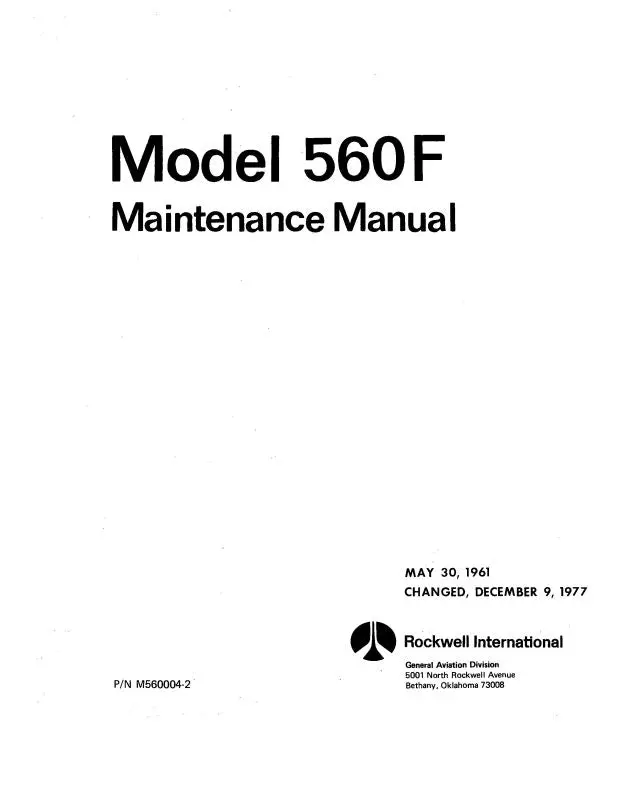 Aero Commander 560F Maintenance Manual (M560004-2) 1