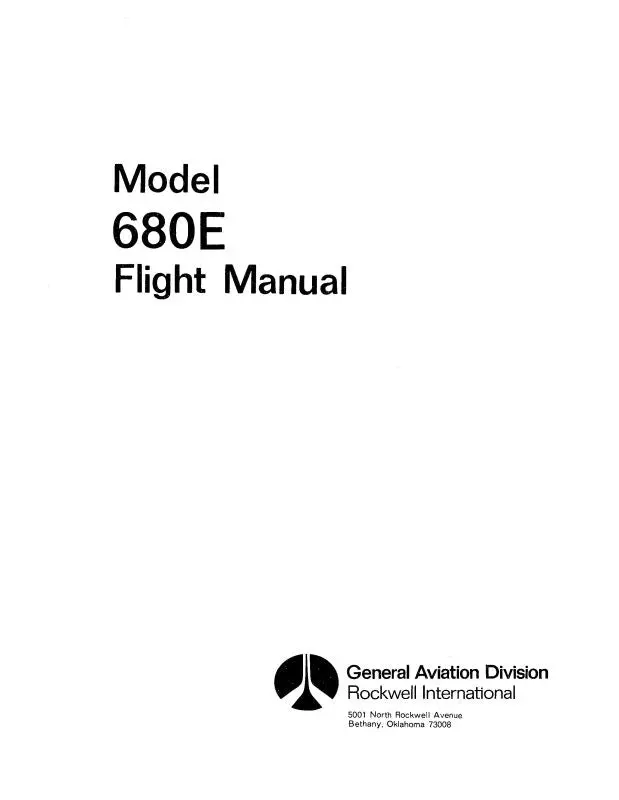 Aero Commander 680E 1958-60 Flight Manual Caa Approved (Ac680e-Cl-C) 1