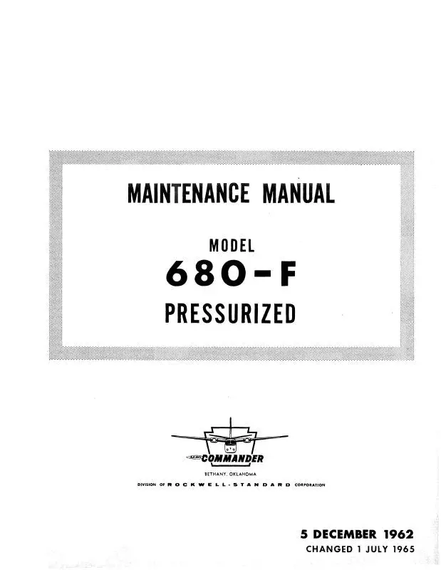 Aero Commander 680F Maintenance Manual (Ac680f-M-C) 1