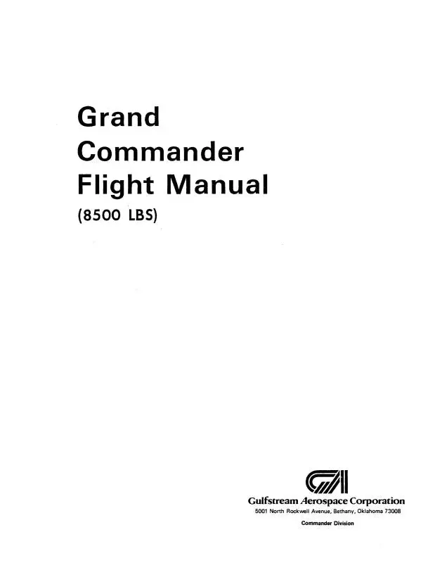 Aero Commander 680Fl (8500 Lbs) 1963-69 Flight Manual (680Fl) 1