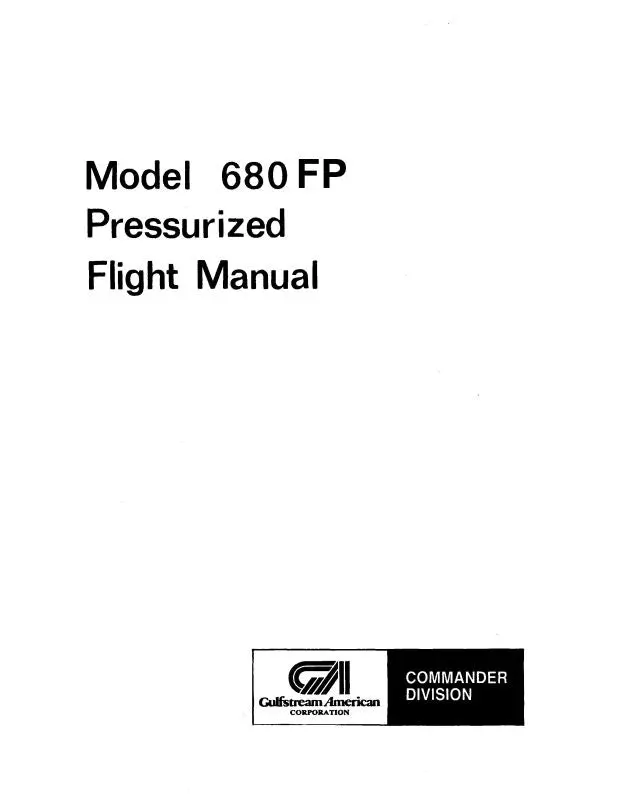 Aero Commander 680F Pressurized 1962-65 Flight Manual (Ac680fp61-F-C) 1
