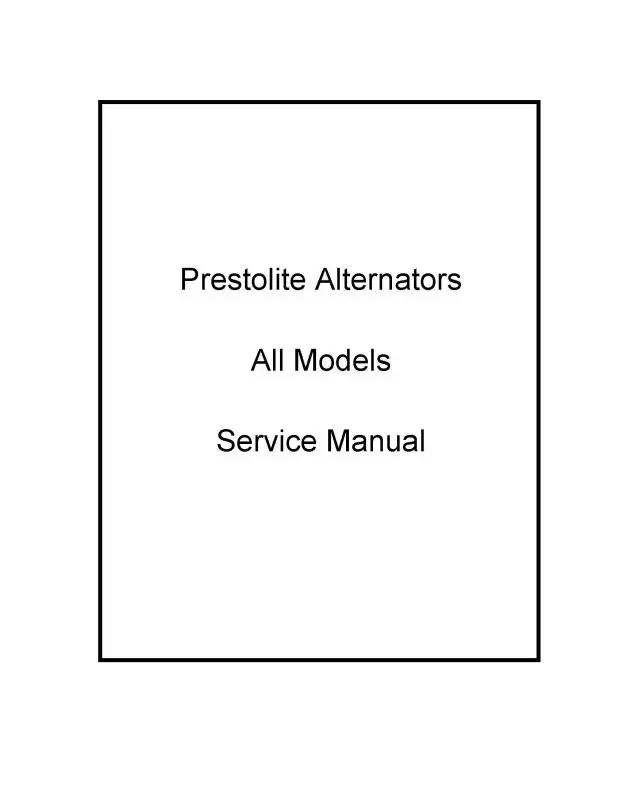 Prestolite Alternator Maintenance (Ptserviceinfo-C) 1