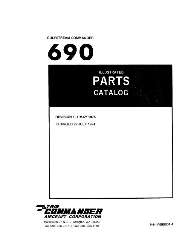 Aero Commander 690 Illustrated Parts Catalog (M690001-4) 1