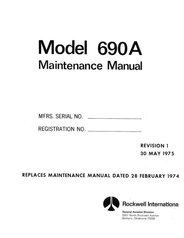 Aero Commander 690A Maintenance Manual (Ac690a-M-C) 1
