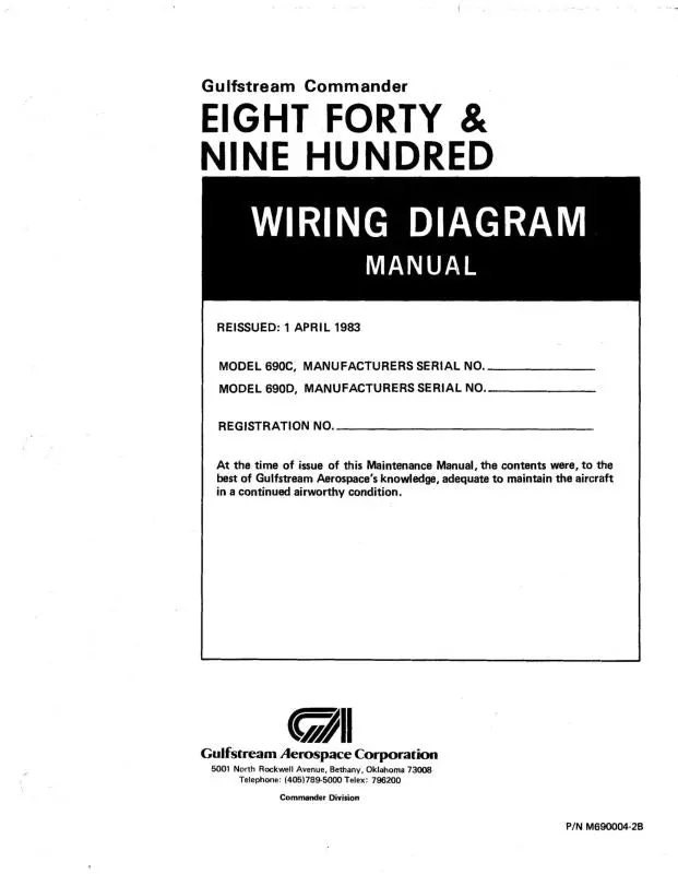 Aero Commander 690C (840), 690D (900) Wiring Diagram (M690004-2B) 1