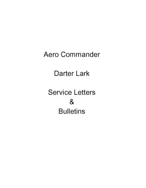 Aero Commander Service Letters And Bulletins Service Letters & Bulletins (Ac100,180-Slb-C) 1