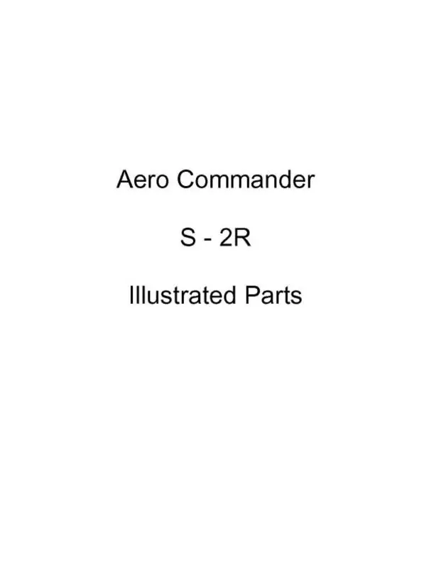 Aero Commander S2-R Thrush Commander Illustrated Parts Catalog (Acs2r-P-C) 1