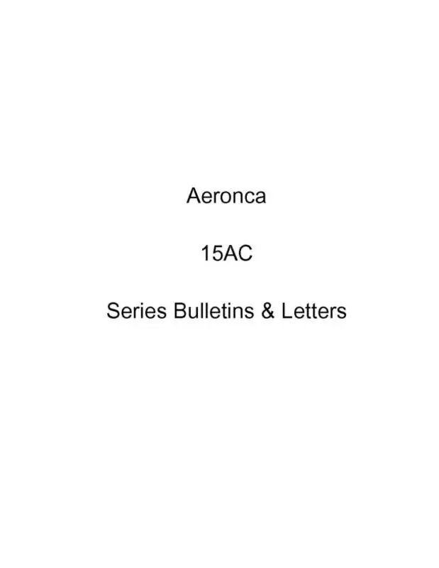 Aeronca 15Ac Series Bulletins & Letters (Ae15ac-Bl-C) 1
