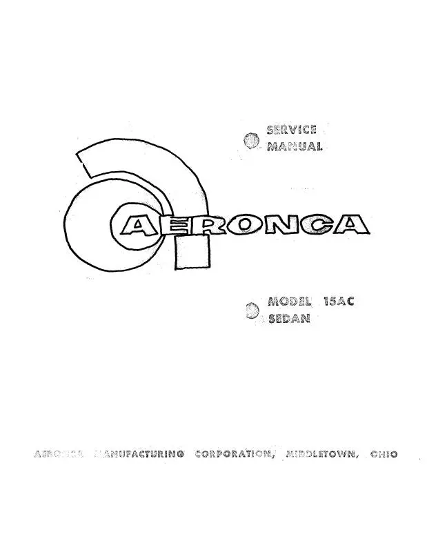 Aeronca 15Ac Series Maintenance Manual (Ae15ac-M-C) 1