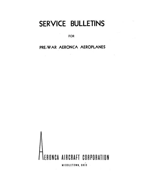 Aeronca T & Ta Series Bulletins, Letters, Assembling & Rigging (Aet,Ta-Bl-C) 1