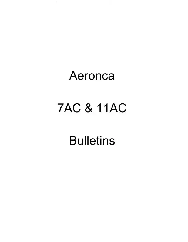 Aeronca 7Ac & 11Ac Bulletins Service, Letters & Bulletins (Ae7ac,11Acslb) 1