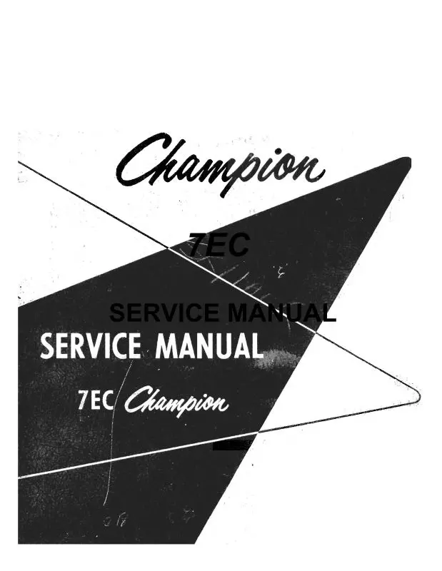 Aeronca 7Ec Champion Maintenance Manual (Ae7ec-M-C) 1