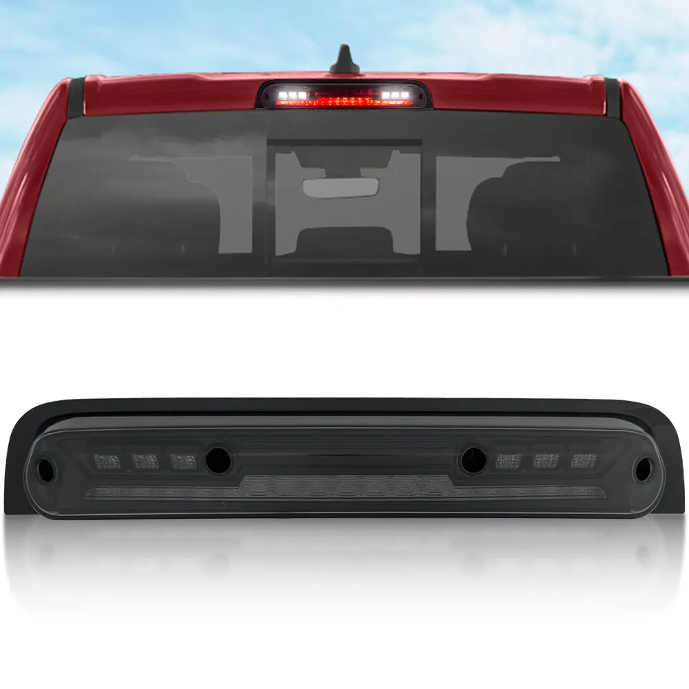 Dodge 19-25 Ram 1500 Red Led 3Rd Brake Light Kit With White Led Cargo Lights And Smoked Lens 1