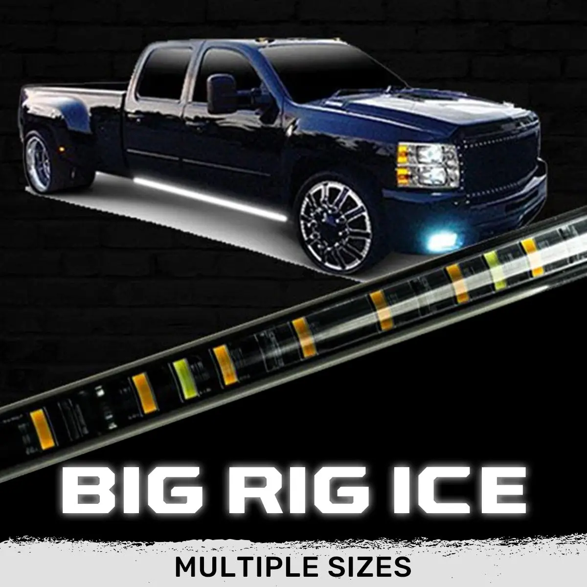 "Big Rig Ice" Side Mounted High Power Led Light Bar Kit Amber Running Lights & Turn Signals W/ White Courtesy Lights - Multiple Sizes 1