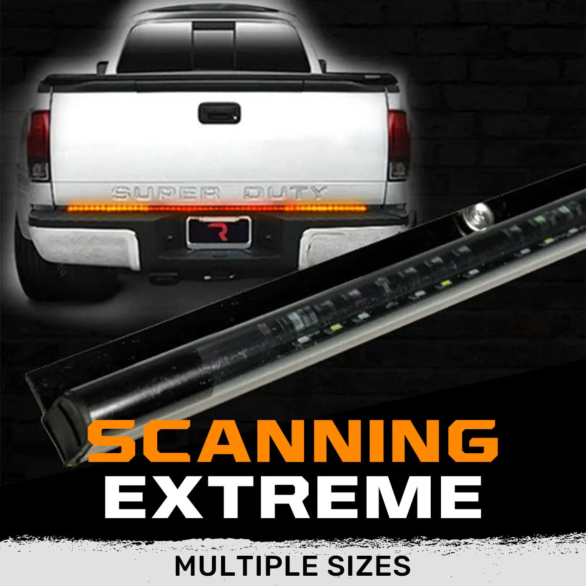 “Extreme” Tailgate Light Bar Led Scanning Amber Turn Signals, Brake & Reverse Lights - Multiple Sizes 1