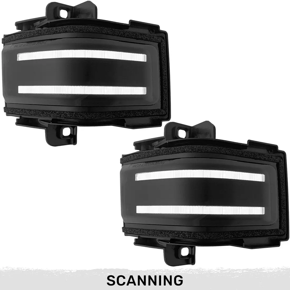 Ford 17-22 Super Duty Scanning Led Side Mirror Lenses - Smoked Lens 1