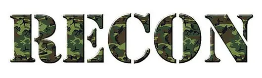 18" Recon Logo Windshield Adhesive Decal Green Camo 1