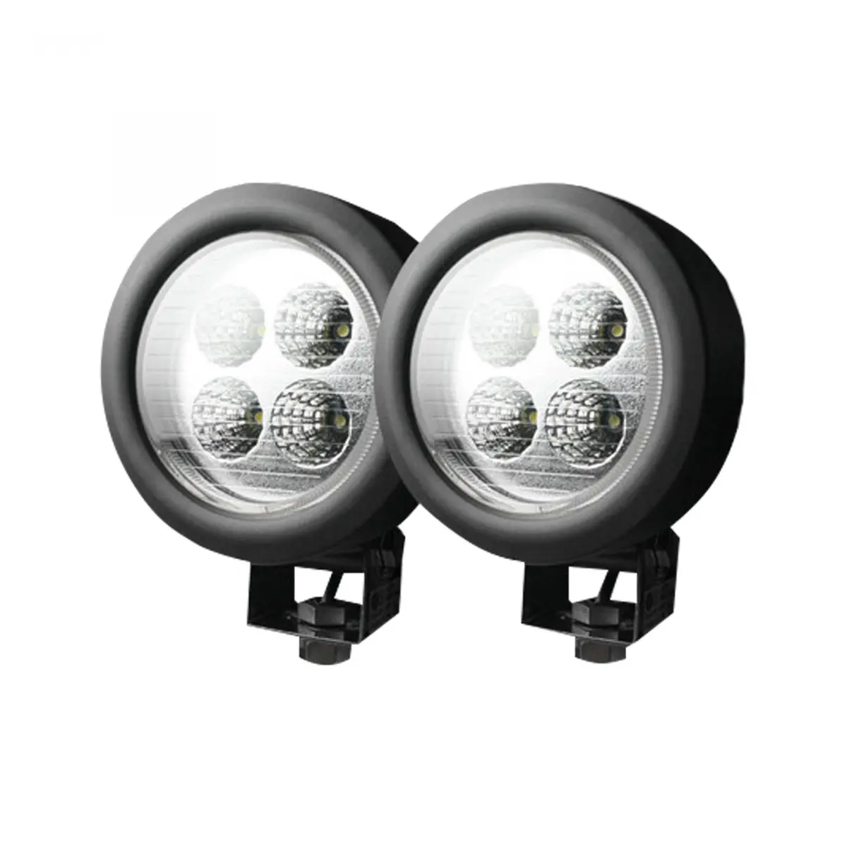 1800 Lumen Driving Light Kit 12W 6500K 4 Leds Chrome Circle Housing Clear 1