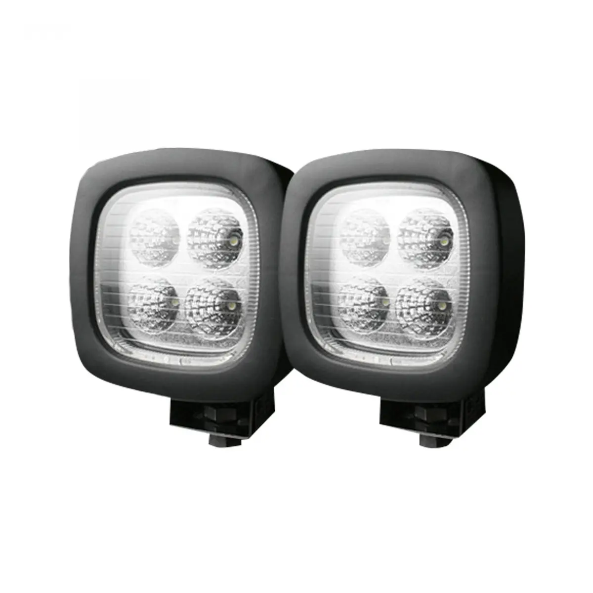1800 Lumen Driving Light Kit 12W 6500K 4 Leds Chrome Square Housing Clear 1