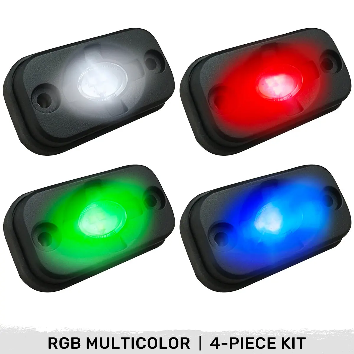 Universal 4-Pc Ultra Bright Rgb Multicolor Cree Led Underbody Rock Lights Bluetooth Control 1