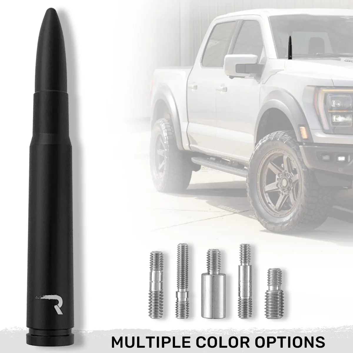 .50 Cal Bullet Antenna (Fits Oem Factory Threaded Antenna) Multiple Colors 1