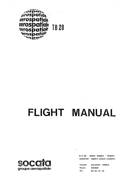 Aerospatiale Tb20 Trinidad Flight Manual (A4tb20-83-F-C) 1