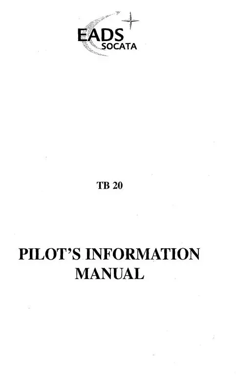 Aerospatiale Tb20 1988 Pilot's Information Manual (Pnt00.Dwepipye) 1