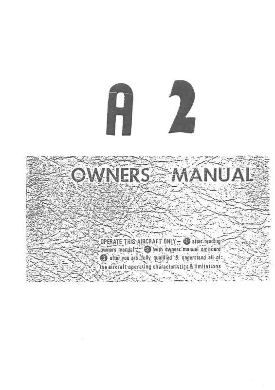 Alon Aircoupe Alon A2 Aircoupe 1965 Owner's Manual (Ala265) 1