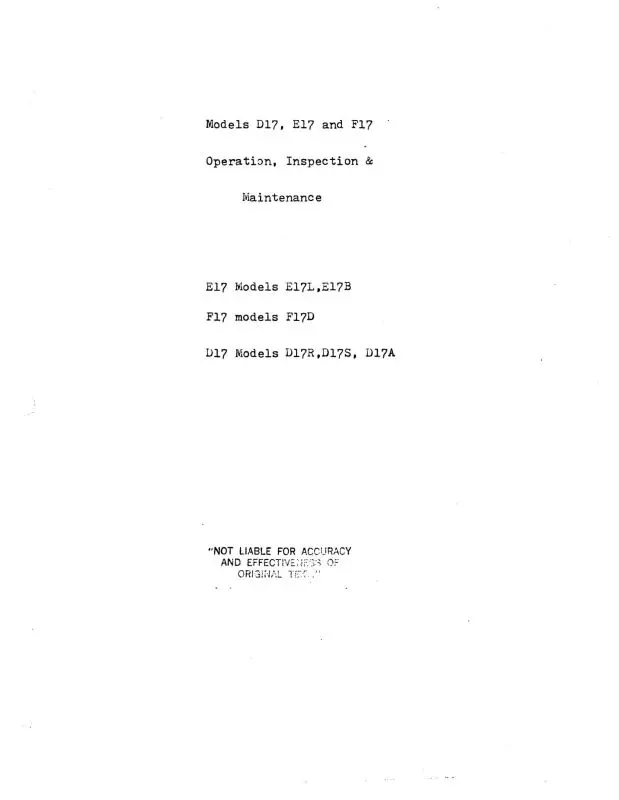Beech D17, E17, F17 Stagger Wing Operation, Inspection, Maintenance (Bed,E,F17-M-C) 1