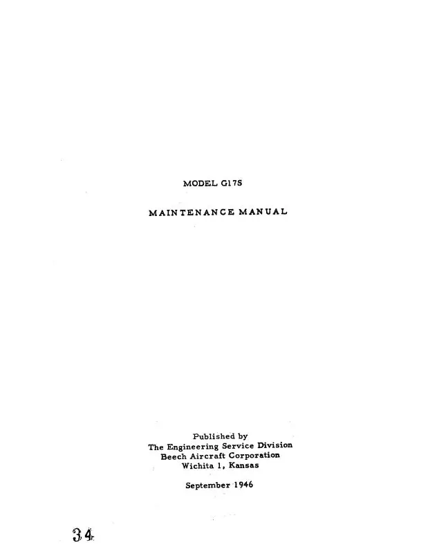 Beech G17s Stagger Wing Maintenance Manual (Beg17s-46-M-C) 1