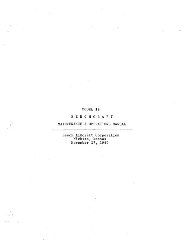 Beech C18s Series Inspection Guide (Bec18s-I-C) 1