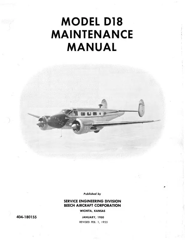 Beech D18 Series Maintenance Manual (404-180155) 1