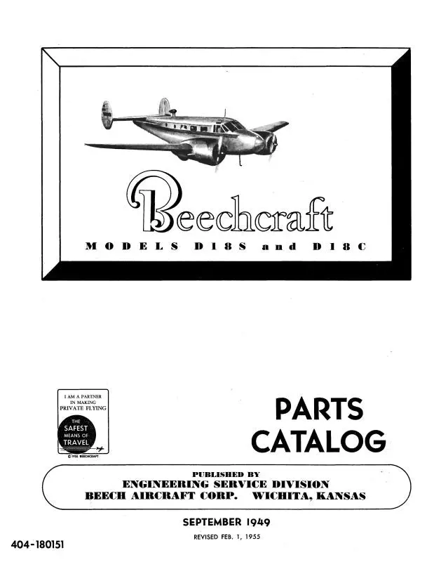Beech D18s Series Parts Catalog (404-180151) 1