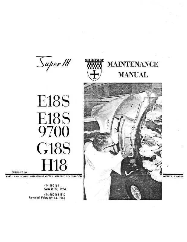 Beech E18s,E18s-9700,G18s-H18super18 Maintenance Manual (414-180161) 1