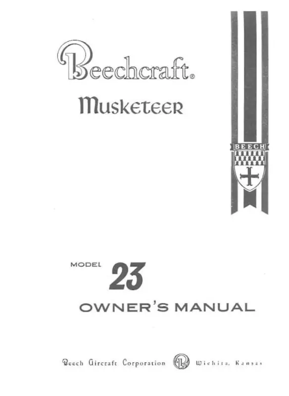Beech 23 Musketeer Owner's Manual (169-590000-1) 1