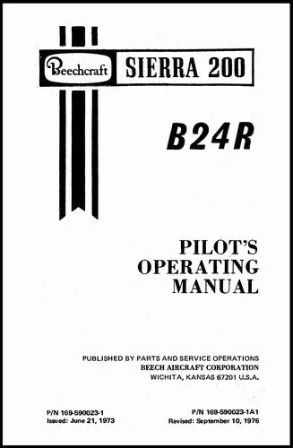 Beech B24r Sierra 200 Pilot's Operating Handbook (169-590023-1) 1