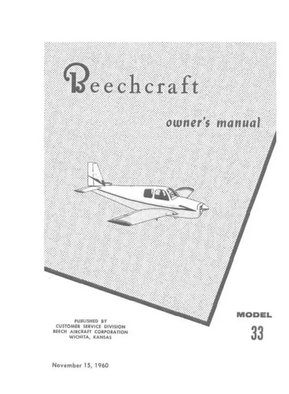Beech 33 Debonair Owners Manual (Be33-O-C) 1