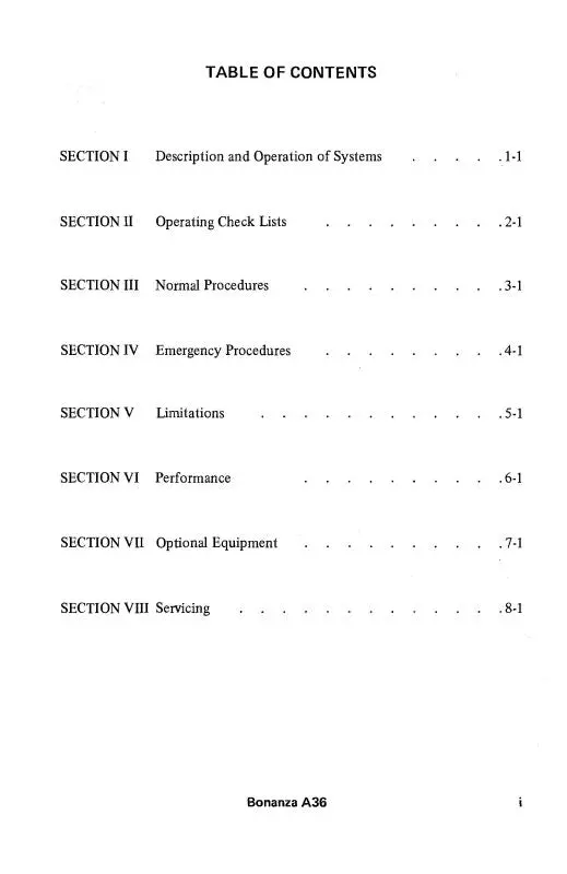 Beech A-36 Owner's Manual (36-590002-5) 1