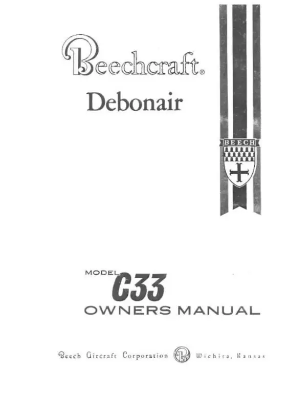 Beech C33 Debonair Owner's Manual (Bec33-O-C) 1