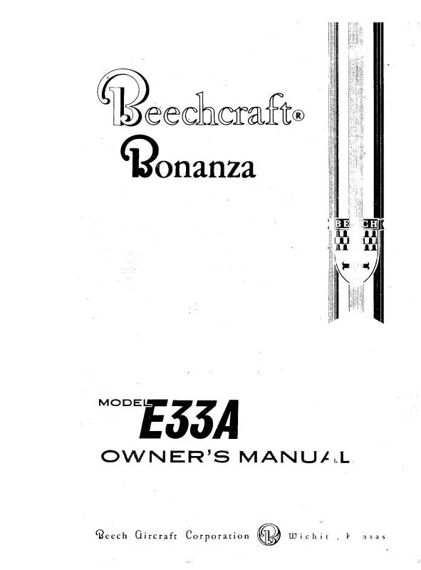 Beech E-33A Series Owner's Manual (33-590005-1) 1