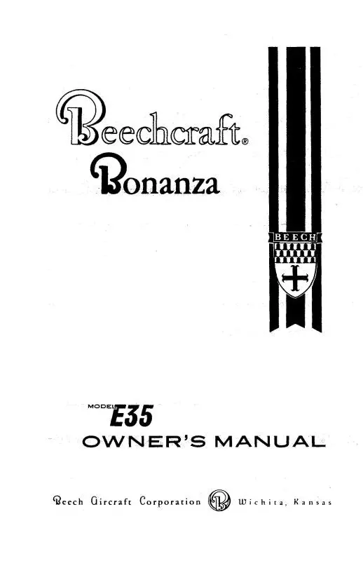 Beech E35 Bonanza Owner's Manual (35-590001-5) 1