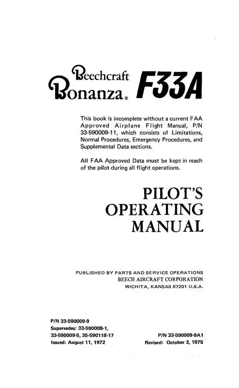 Beech F33a Bonanza Pilot's Operating Handbook (33-590009-9A1) 1