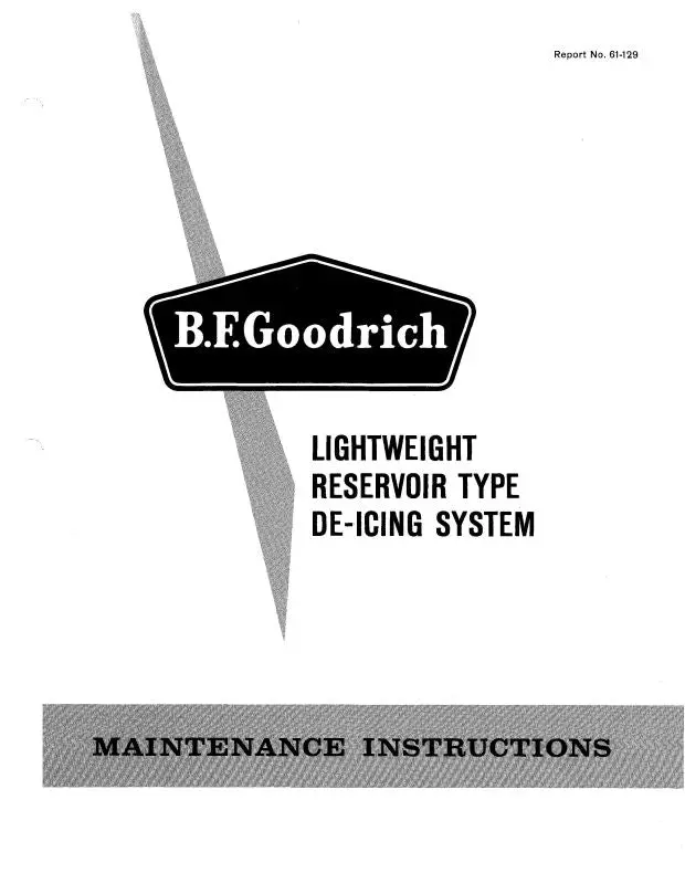 B.F. Goodrich Lightweight Reservoir De-Icing Maintenance Instructions (61-129) 1