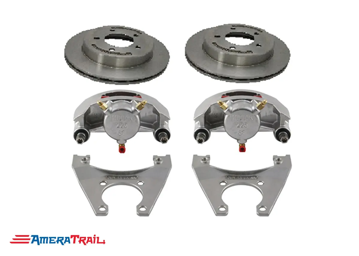 5 Lug 3.5K Kodiak Brake Kit, Stainless Calipers W/ Dacromet Rotors & Brackets - 5 On 4.5" Bolt Pattern 1