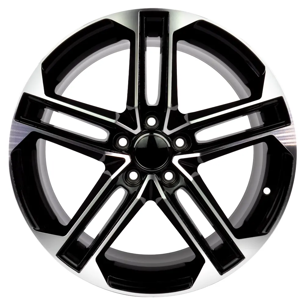 18 X 8.0 5X112 Black Machine Face 1 Pc Wheels For Audi Mercedes 1