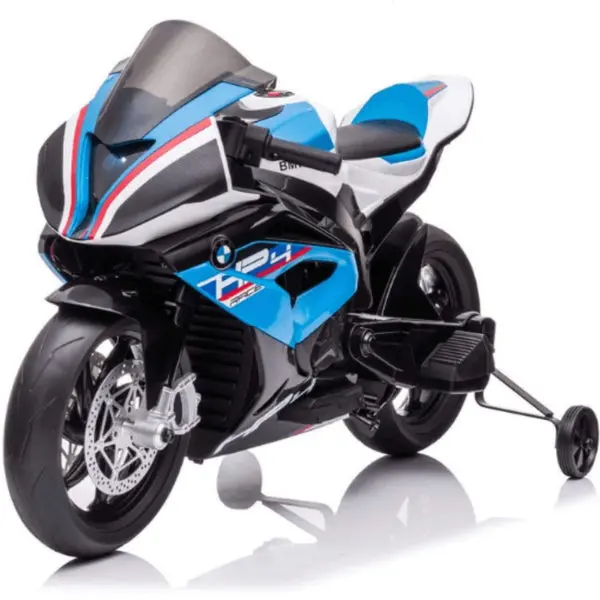 12V Bmw Hp4 Kids' Super Motorcycle W/ Eva Rubber Wheels, Music & Lights Blue 1